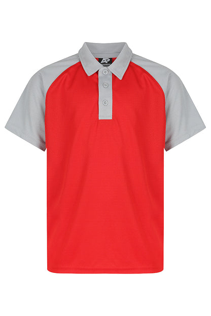 RED/SILVER - Manly Kids Polos