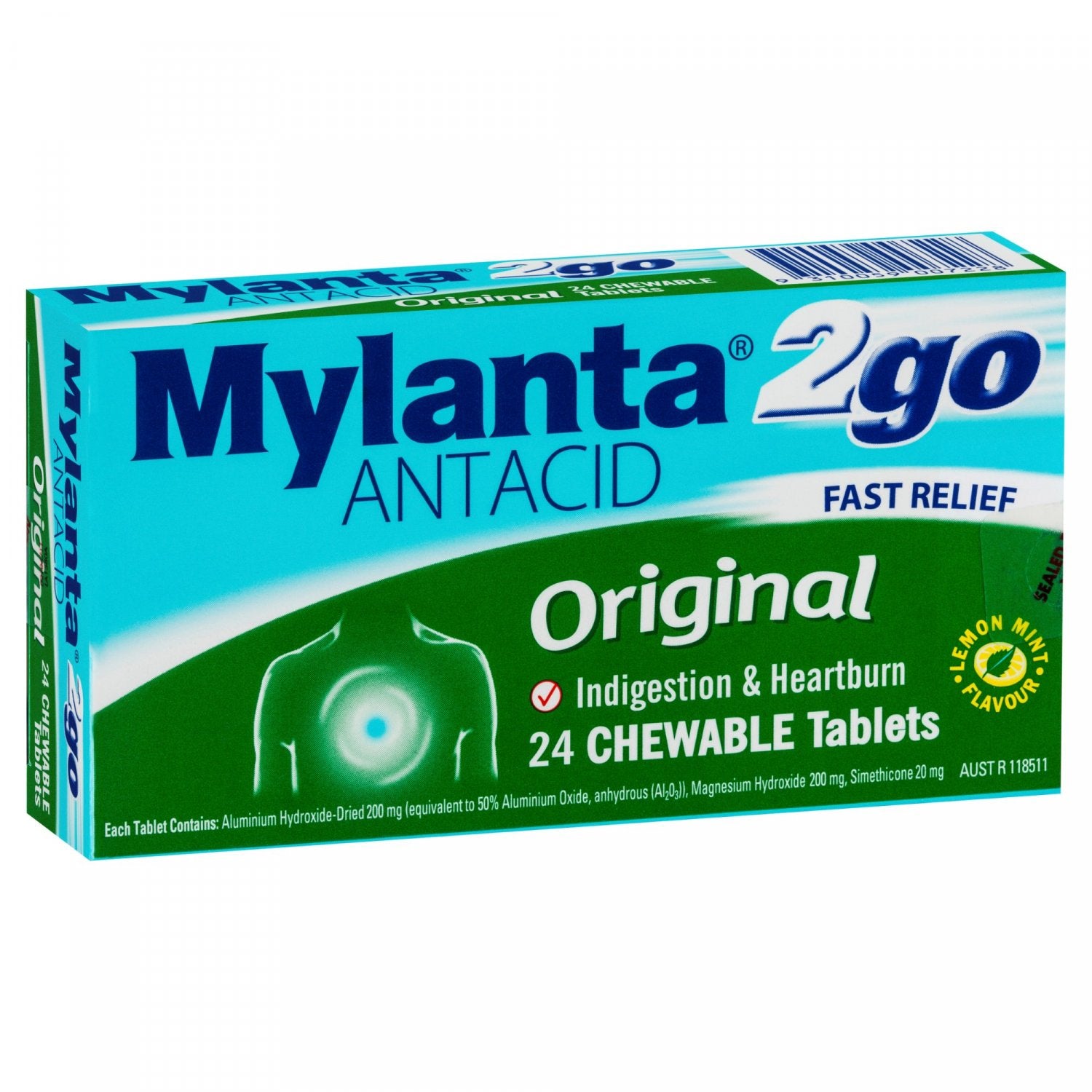 JOHNSON & JOHNSON 121215 Mylanta 2 Go Original Chew Tabs 24