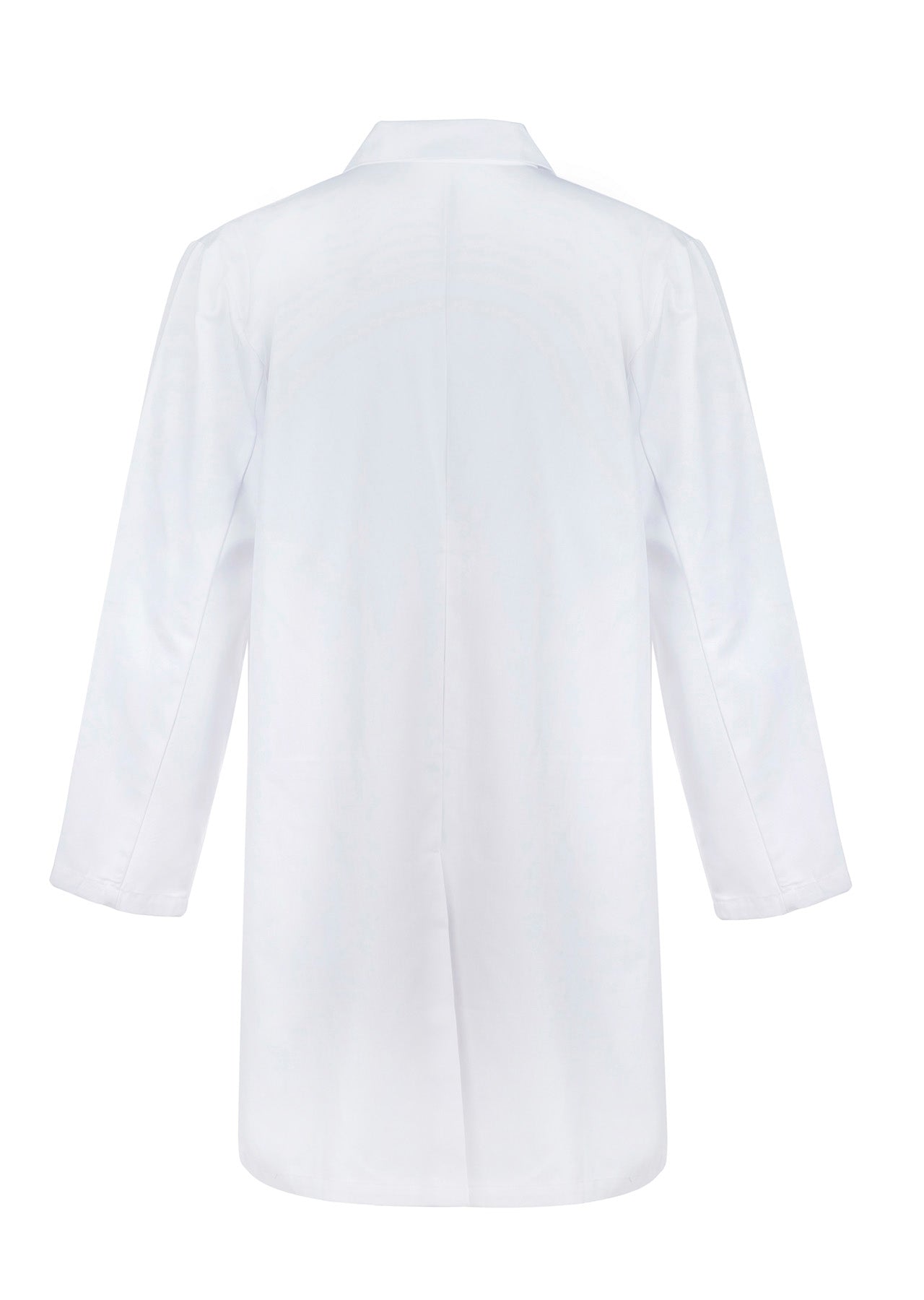 Workcraft WJ057 Long Sleeve Dustcoat With Patch Pockets in Mid Blue, White