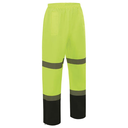WORKIT Workwear Hi Vis Wet Weather 2 Tone Taped Rain Pants