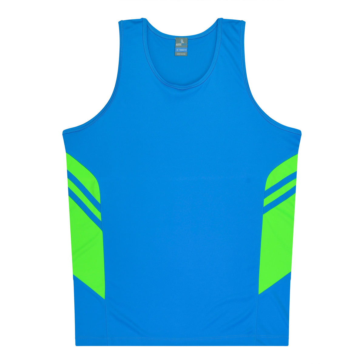 CYAN/NEON GREEN - Tasman Kids Singlets