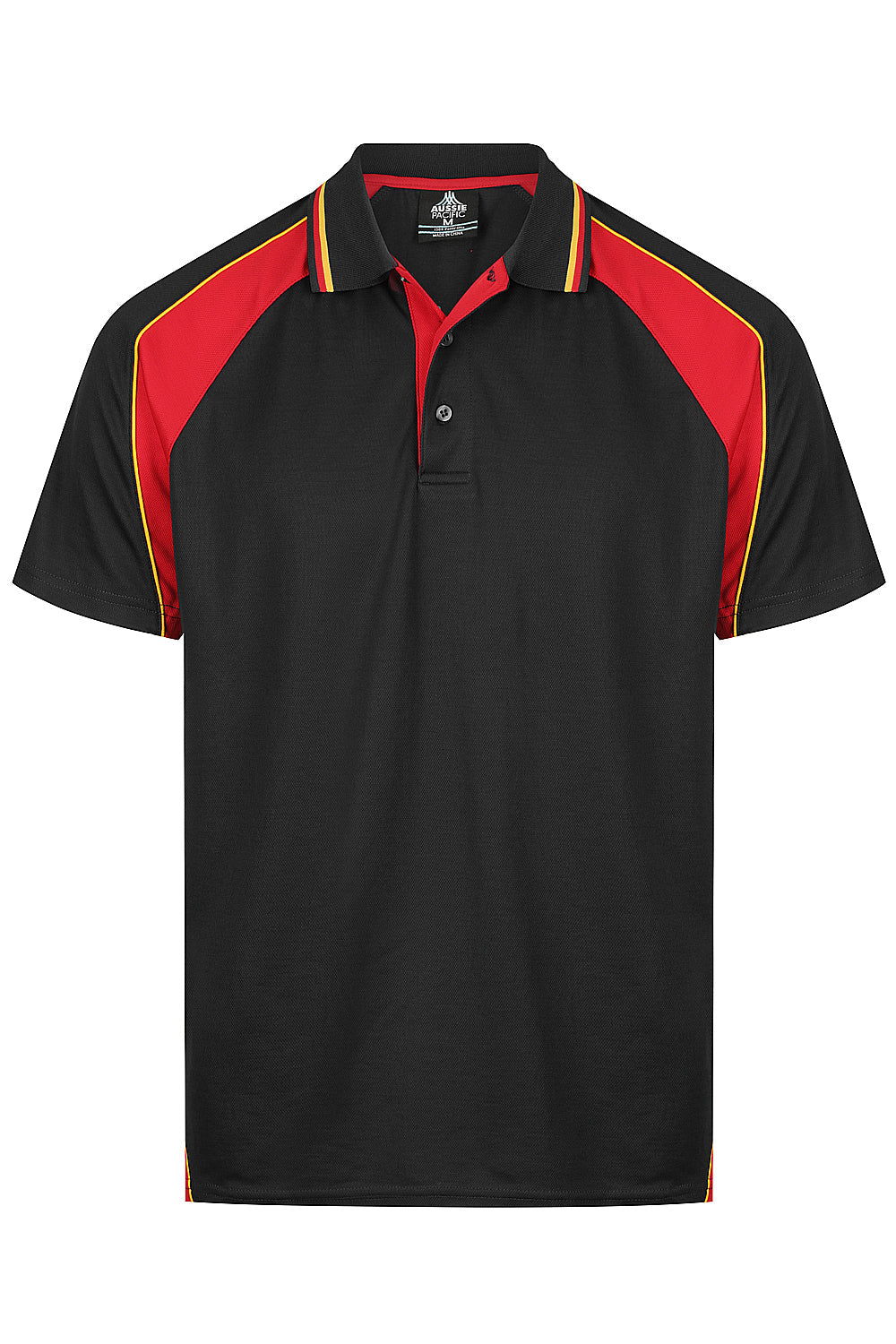 BLACK/RED/GOLD - Panorama Mens Polos