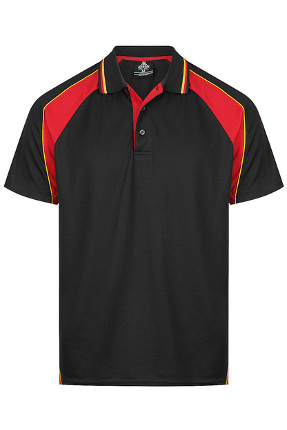 BLACK/RED/GOLD - Panorama Mens Polos
