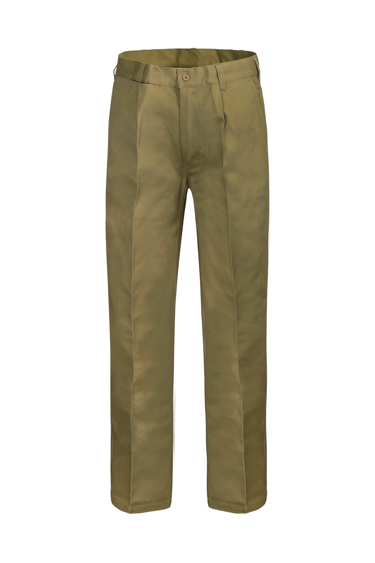 Workcraft WP3041 Mens Single Pleat Cotton Pant in Khaki