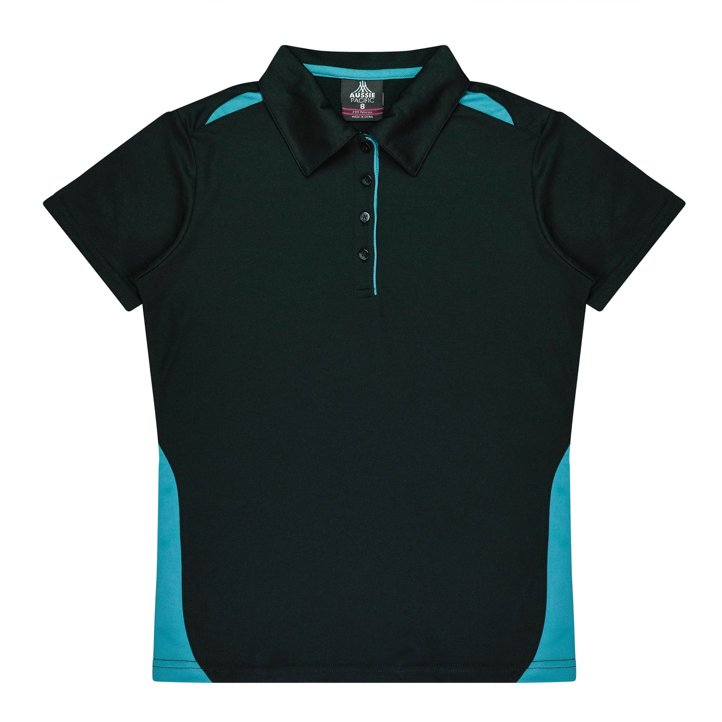 BLACK/TEAL - Paterson Lady Polos