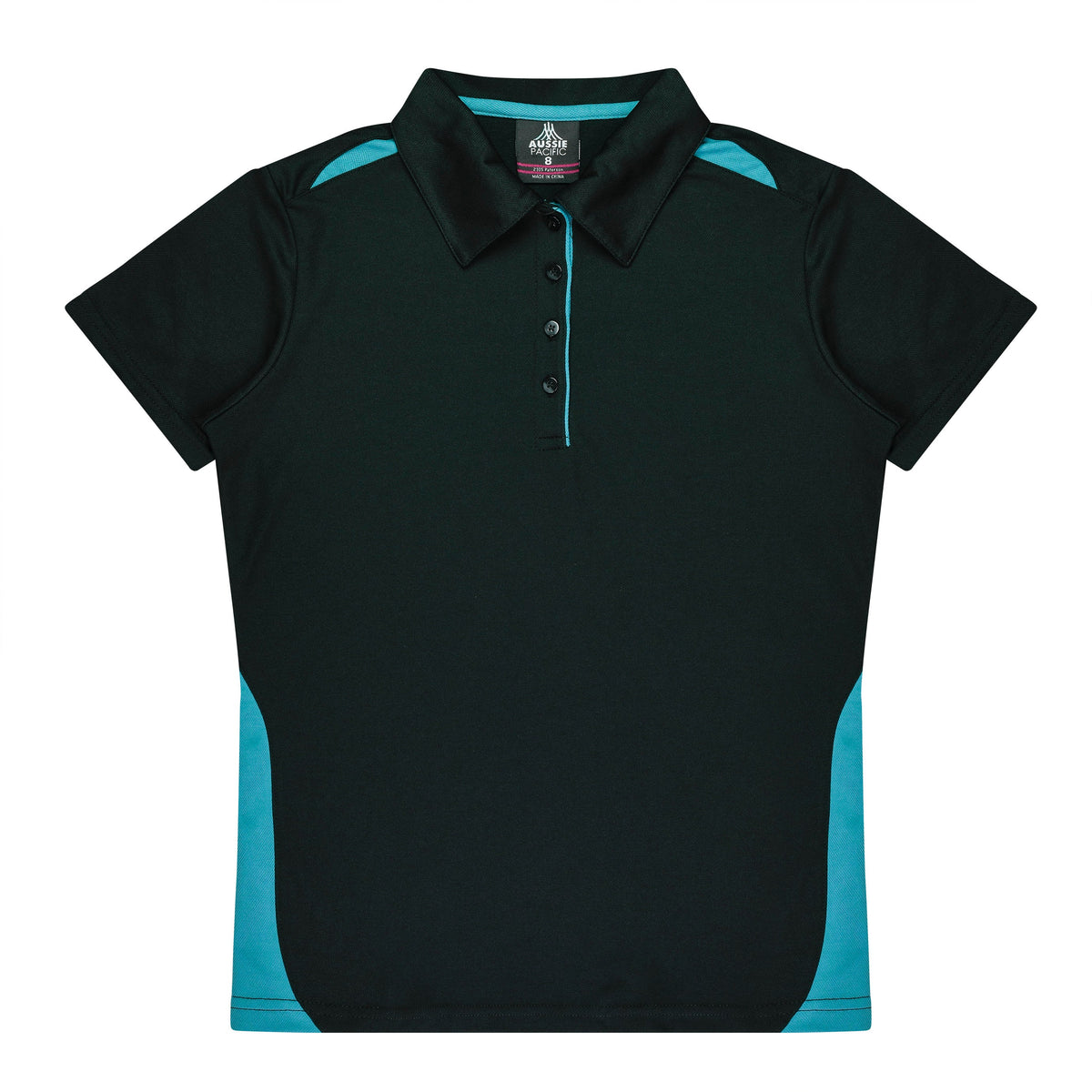 BLACK/TEAL - Paterson Lady Polos