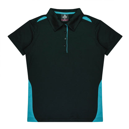 BLACK/TEAL - Paterson Lady Polos