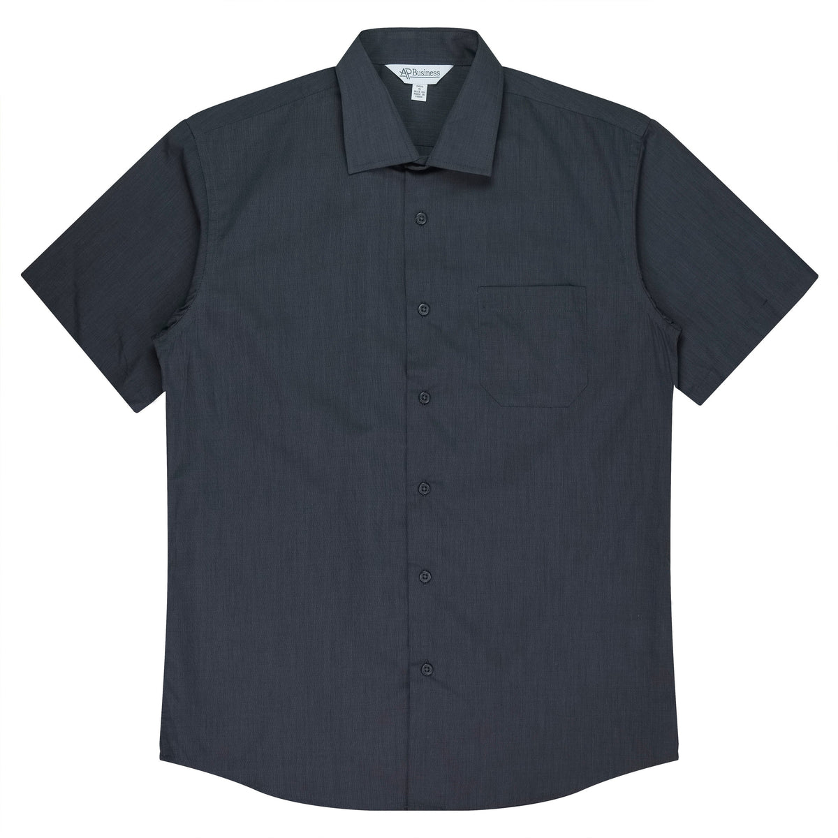 SHADOW GREY - Grange Mens Shirt Short Sleeve