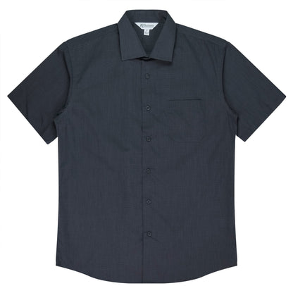 SHADOW GREY - Grange Mens Shirt Short Sleeve