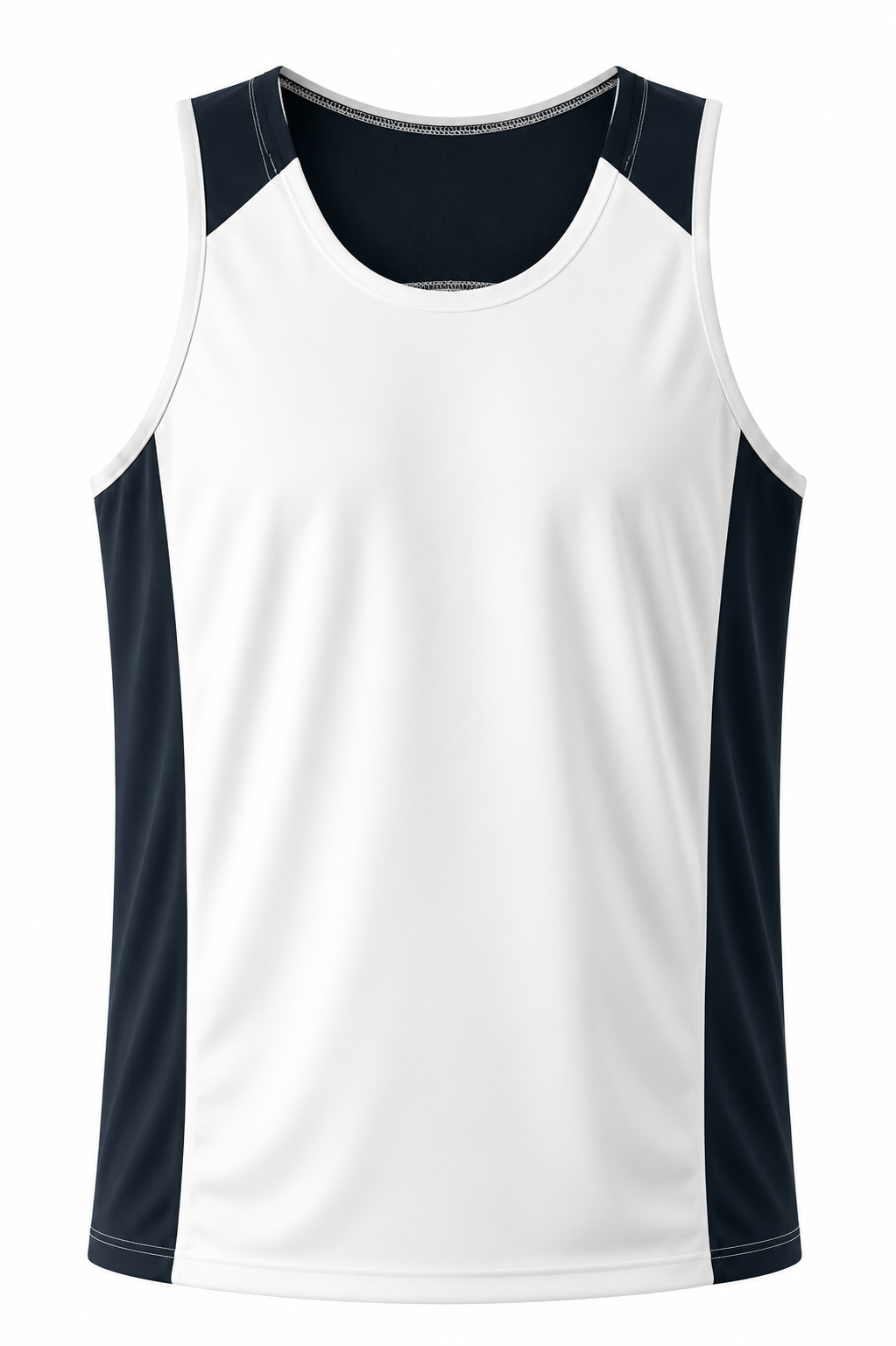WHITE/NAVY - Premier Mens Singlets