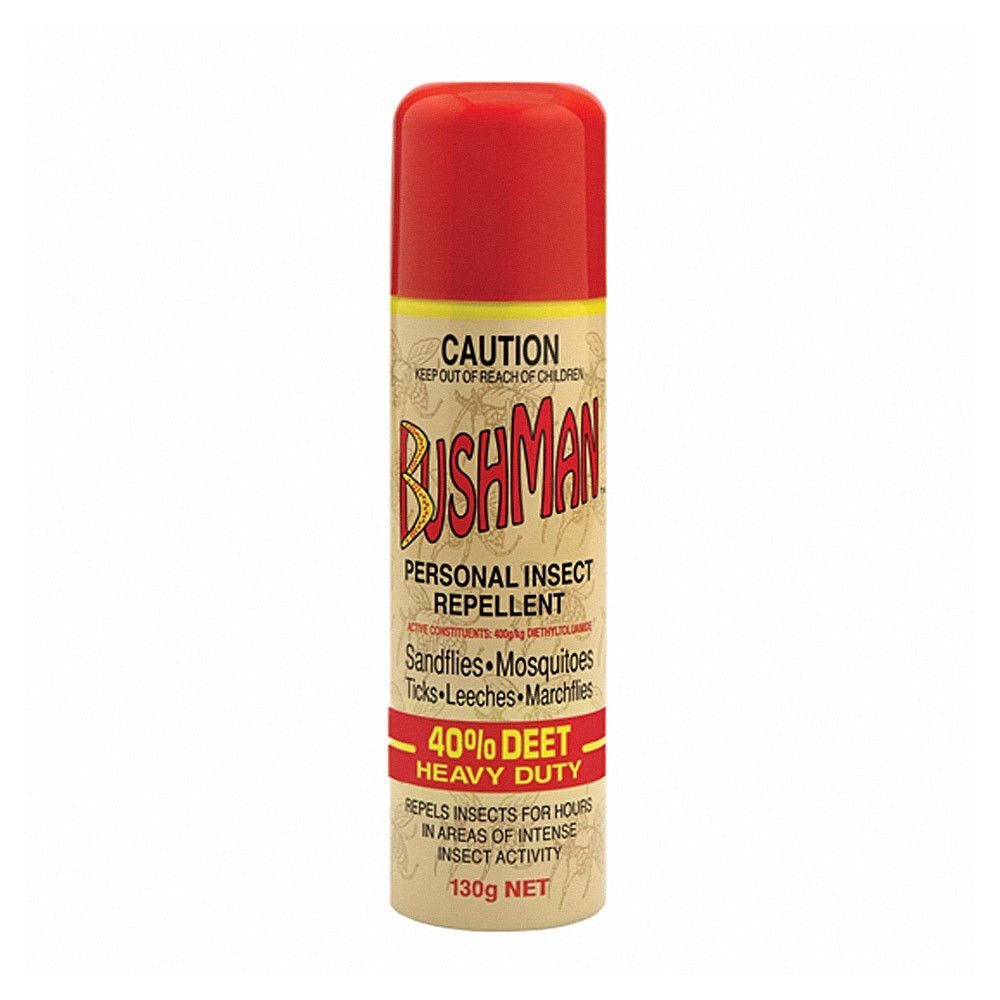 JUNO LABORATORIES 165263 Bushman 40% DEET Heavy Duty Aerosol, Tan/Red, 130g
