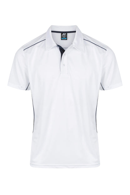 WHITE/NAVY - Kuranda Mens Polos