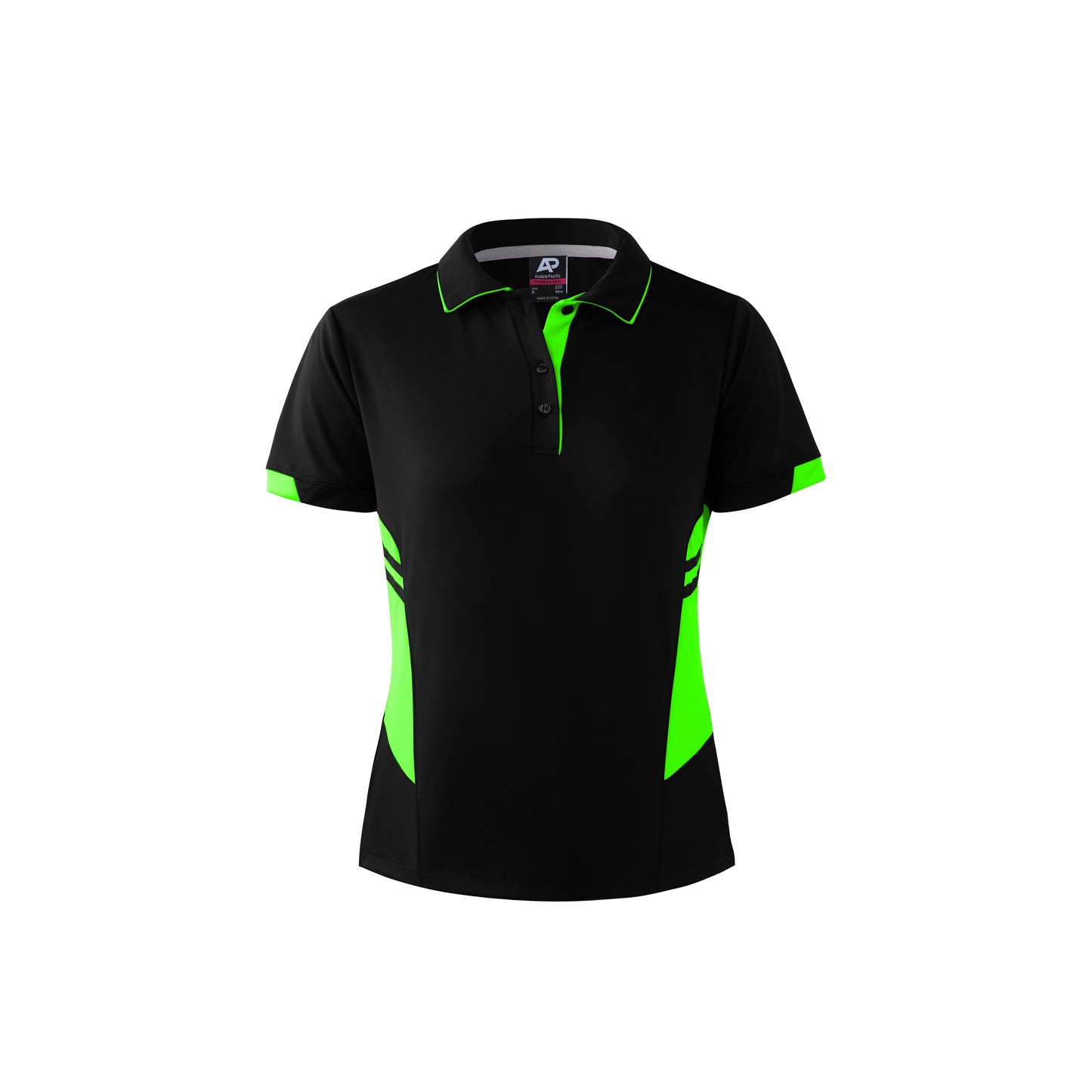 BLACK/NEON GREEN - Tasman Lady Polos