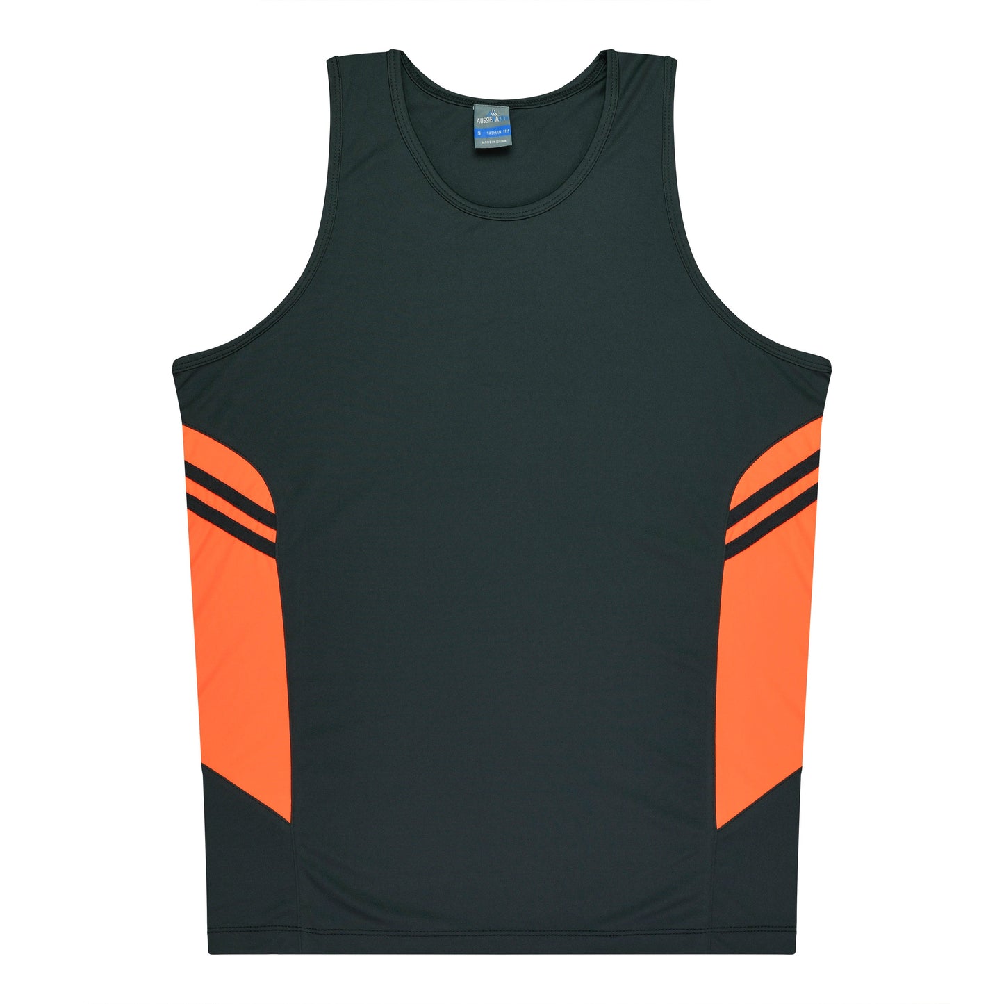 SLATE/NEON ORANGE - Tasman Kids Singlets