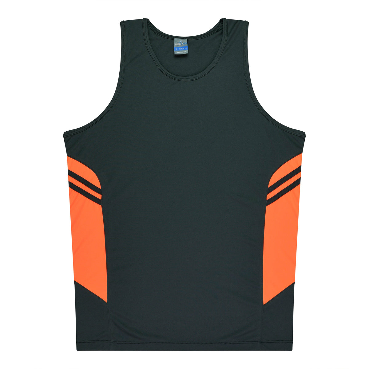 SLATE/NEON ORANGE - Tasman Kids Singlets