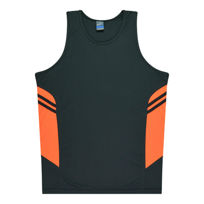 SLATE/NEON ORANGE - Tasman Kids Singlets