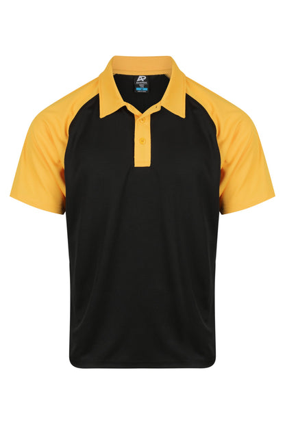 BLACK/GOLD - Manly Mens Polos
