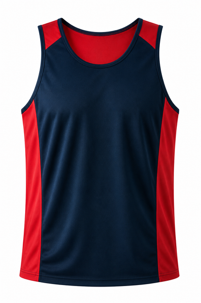 NAVY/RED - Premier Mens Singlets