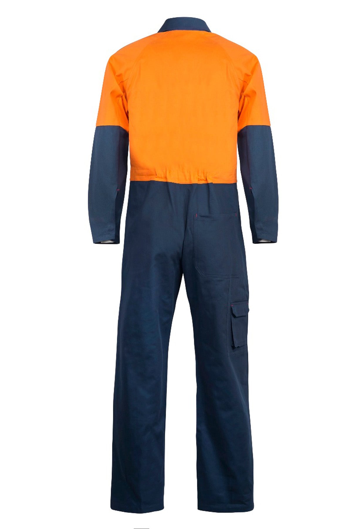 Workcraft WC3051 Mens Hi Vis Cotton Drill Coveralls in Orange/Navy