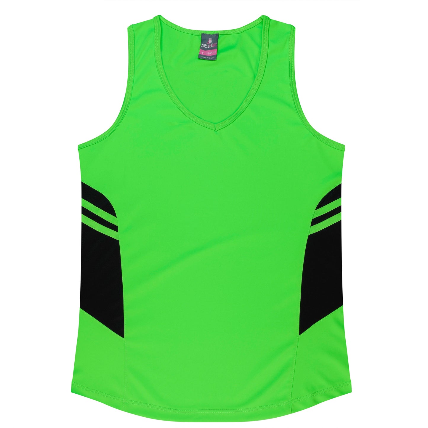 NEON GREEN/BLACK - Tasman Lady Singlets