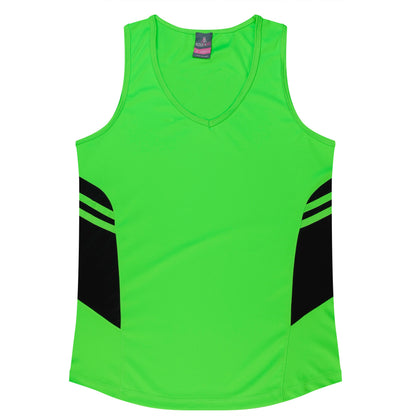 NEON GREEN/BLACK - Tasman Lady Singlets