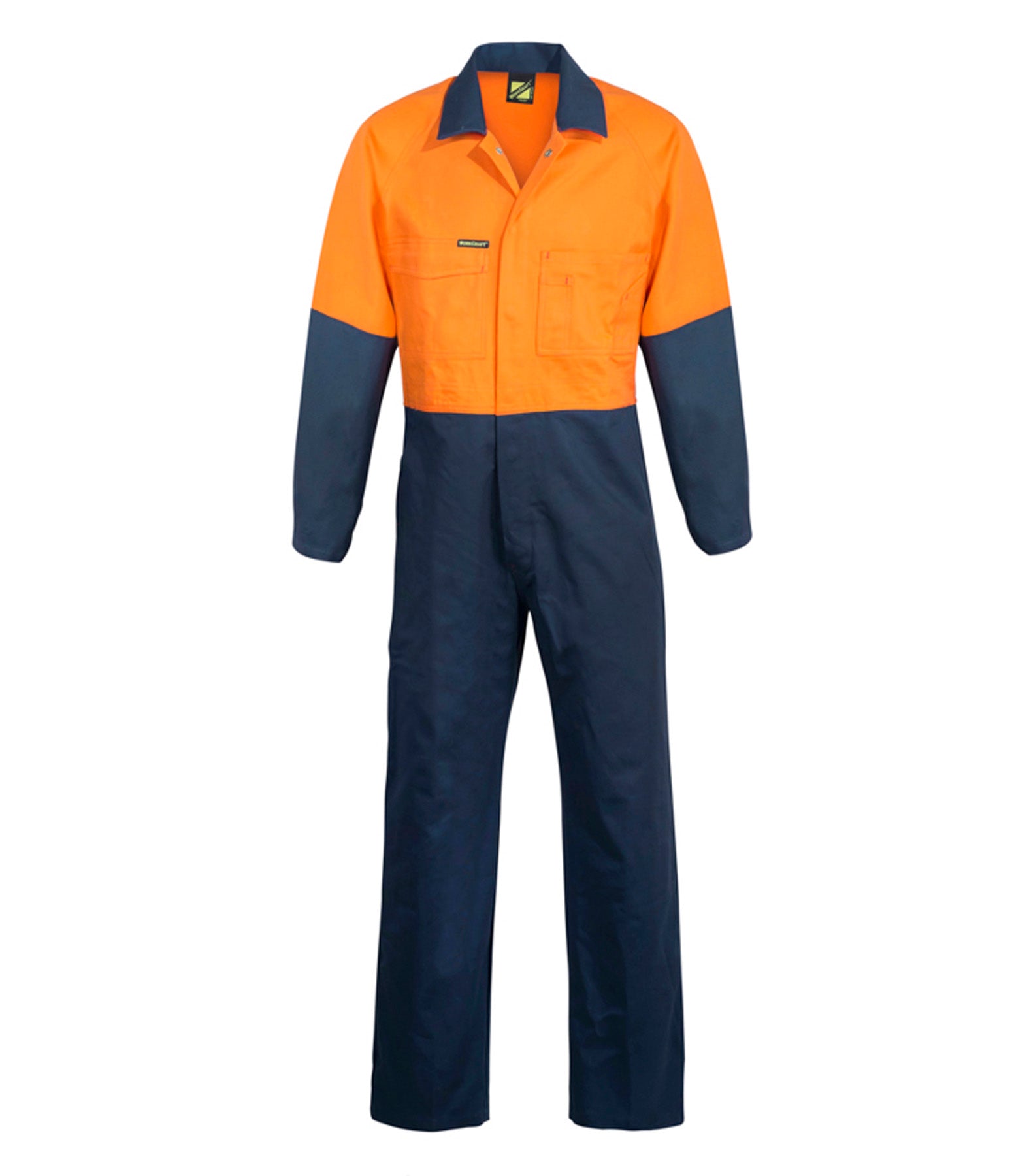 Workcraft WC3059 Mens Hi Vis Poly/Cotton Coveralls in Orange/Navy