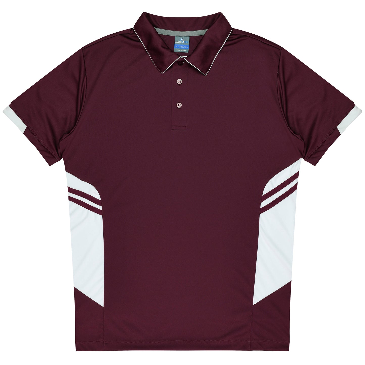 MAROON/WHITE - Tasman Kids Polos