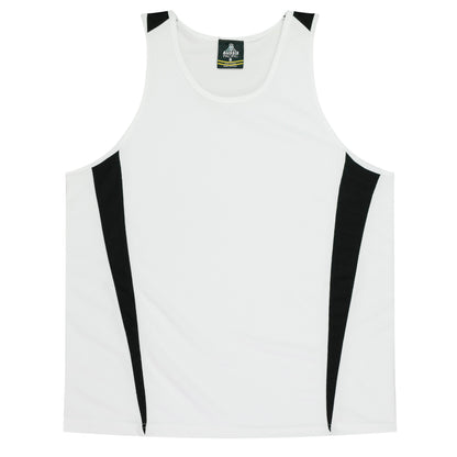 WHITE/BLACK - Eureka Kids Singlets