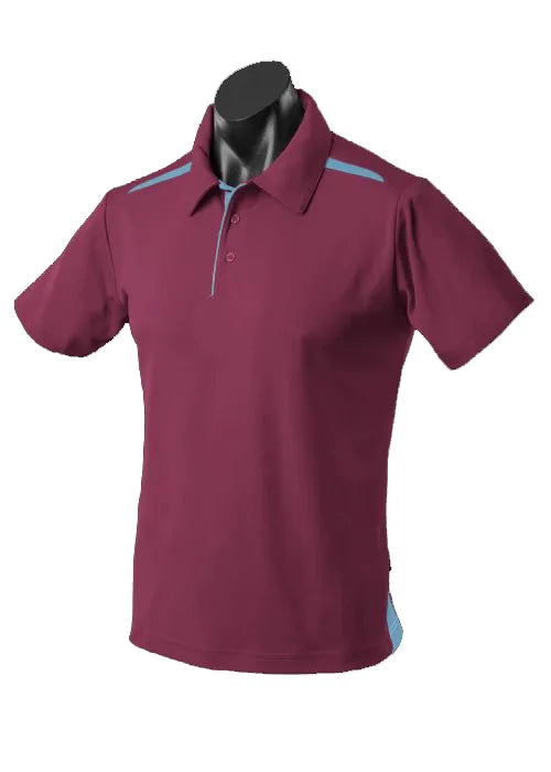 MAROON/SKY - Paterson Kids Polos