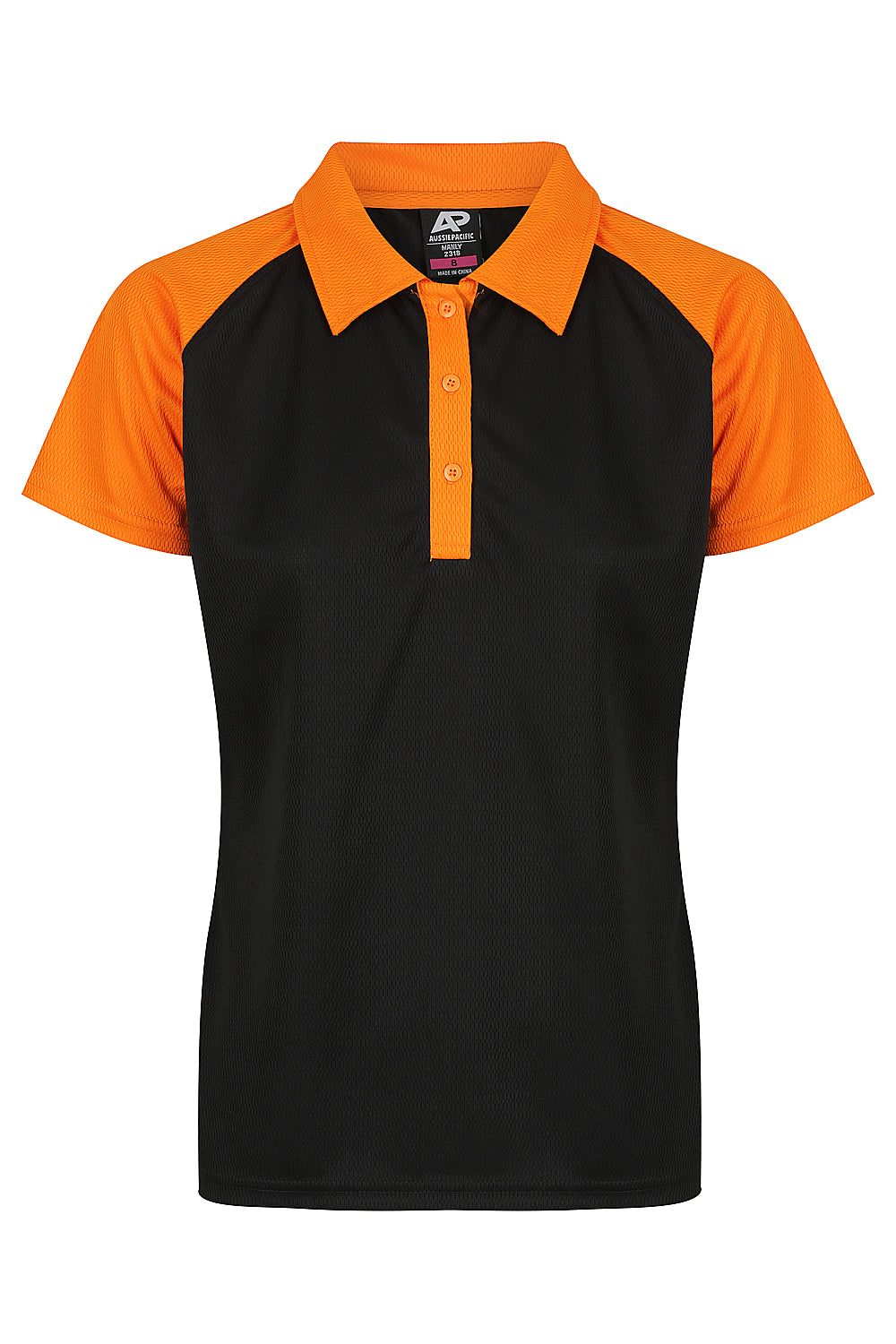 BLACK/ELECTRIC ORANGE - Manly Lady Polos