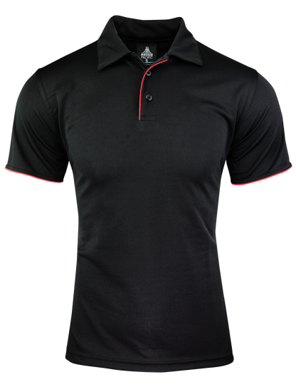 BLACK/RED - Yarra Mens Polos