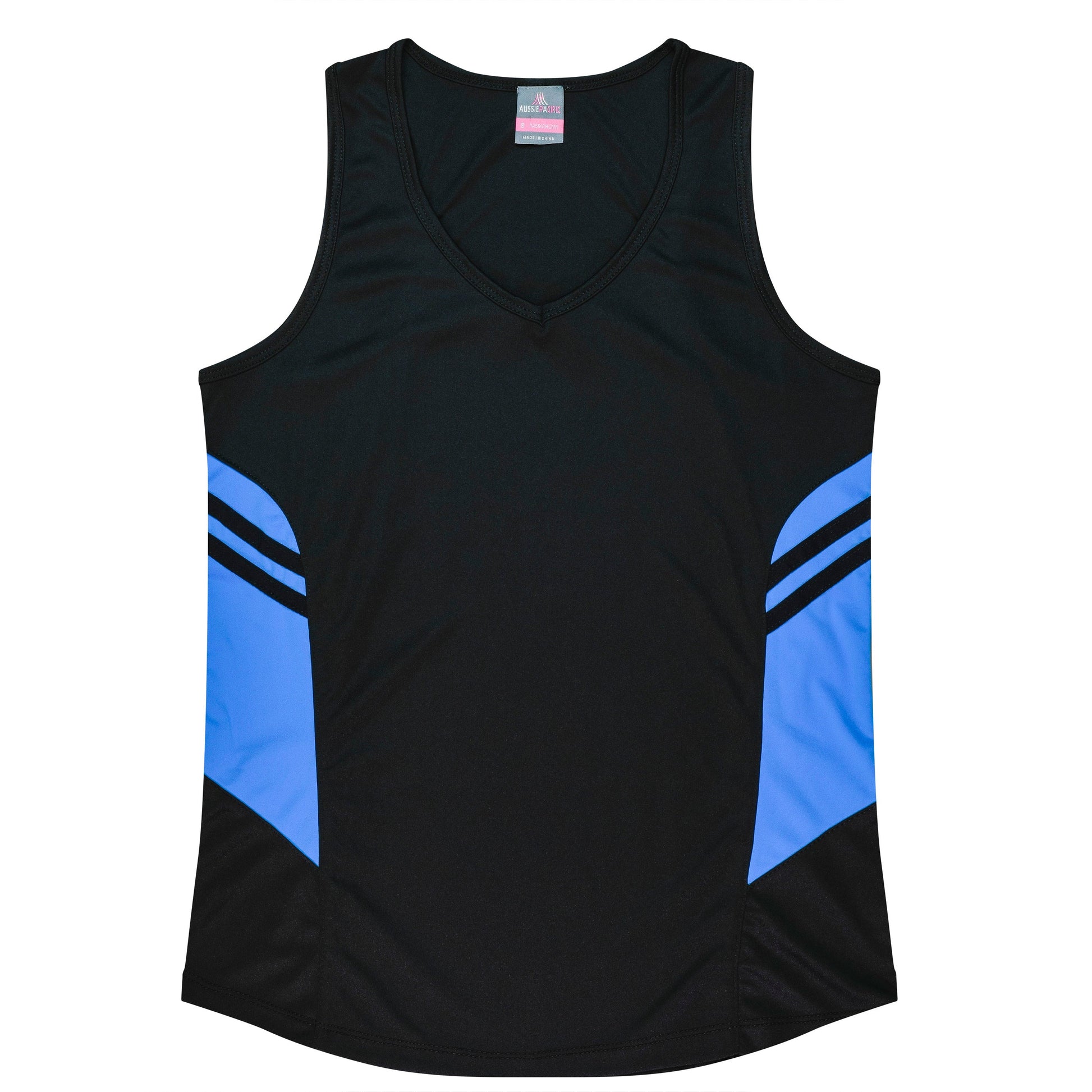 BLACK/CYAN - Tasman Lady Singlets