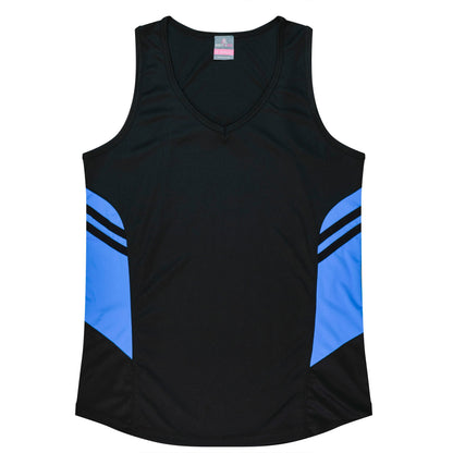 BLACK/CYAN - Tasman Lady Singlets