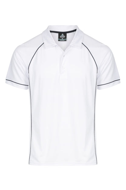 WHITE/NAVY - Endeavour Mens Polos