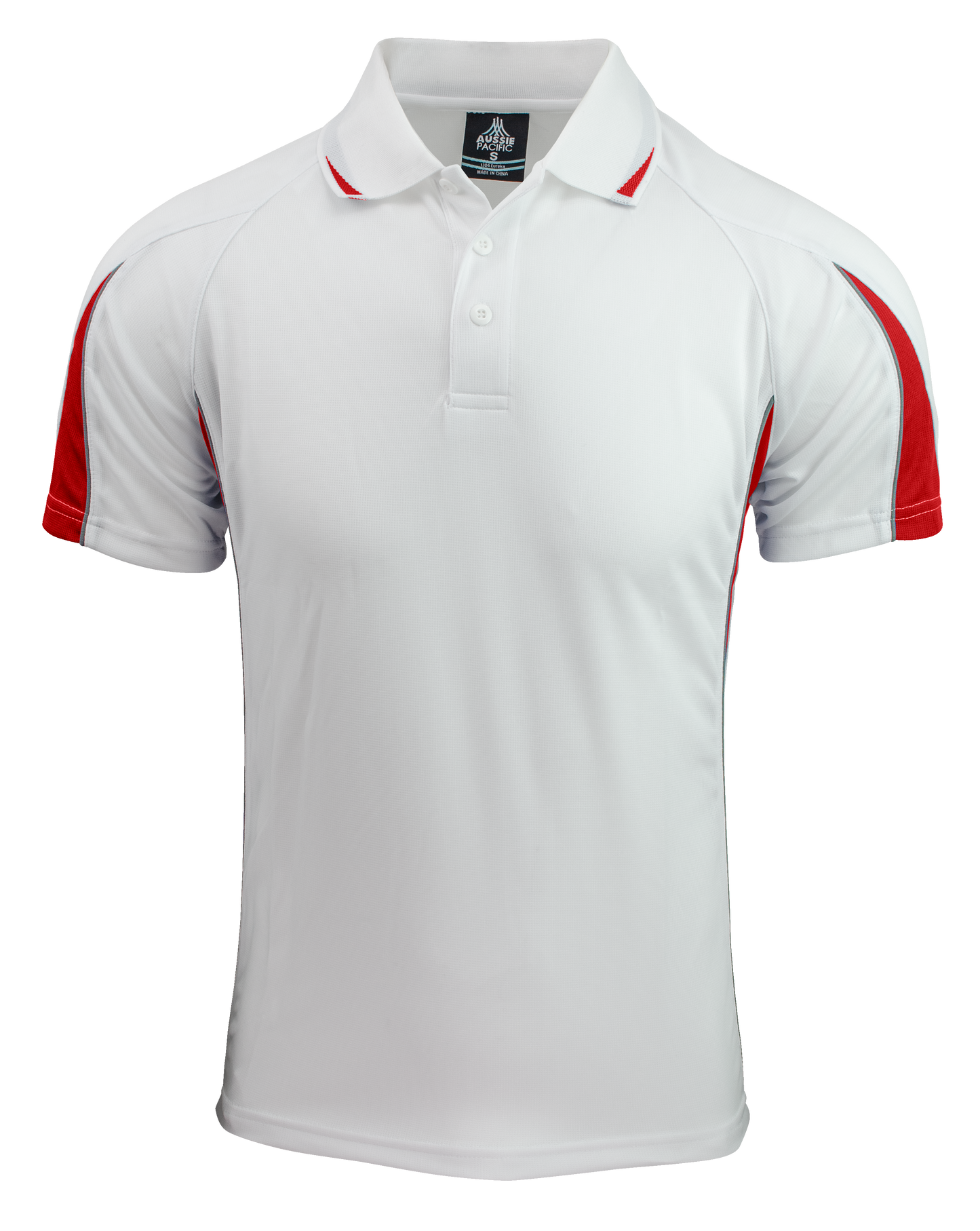 WHITE/RED - Eureka Mens Polos