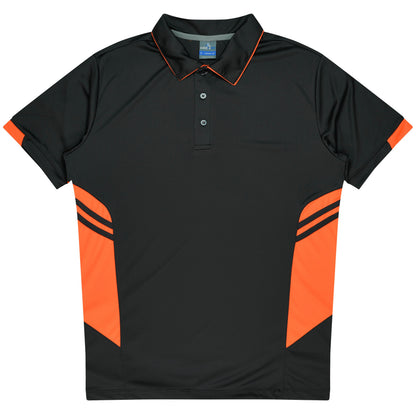 SLATE/NEON ORANGE - Tasman Kids Polos