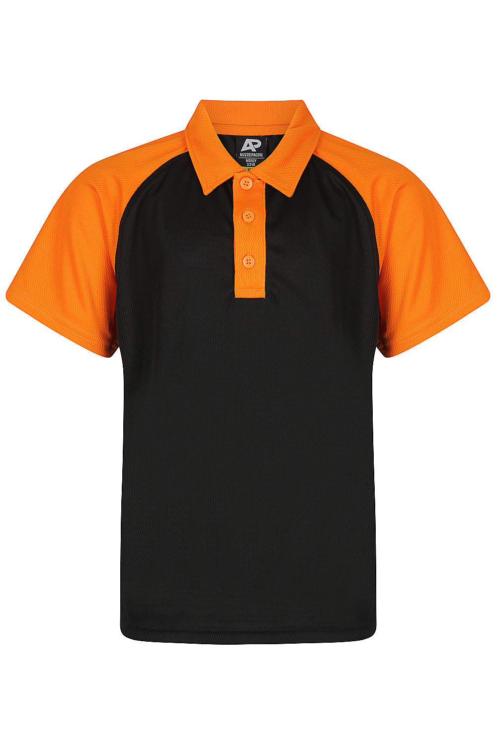 BLACK/ELECTRIC ORANGE - Manly Kids Polos