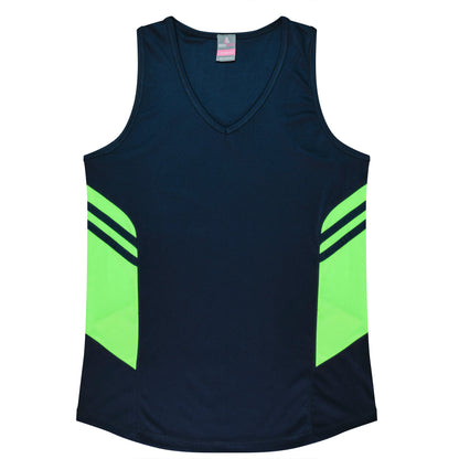 NAVY/NEON GREEN - Tasman Lady Singlets