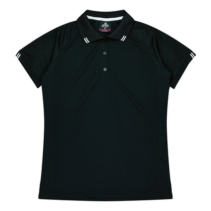 BLACK/WHITE - Flinders Lady Polos