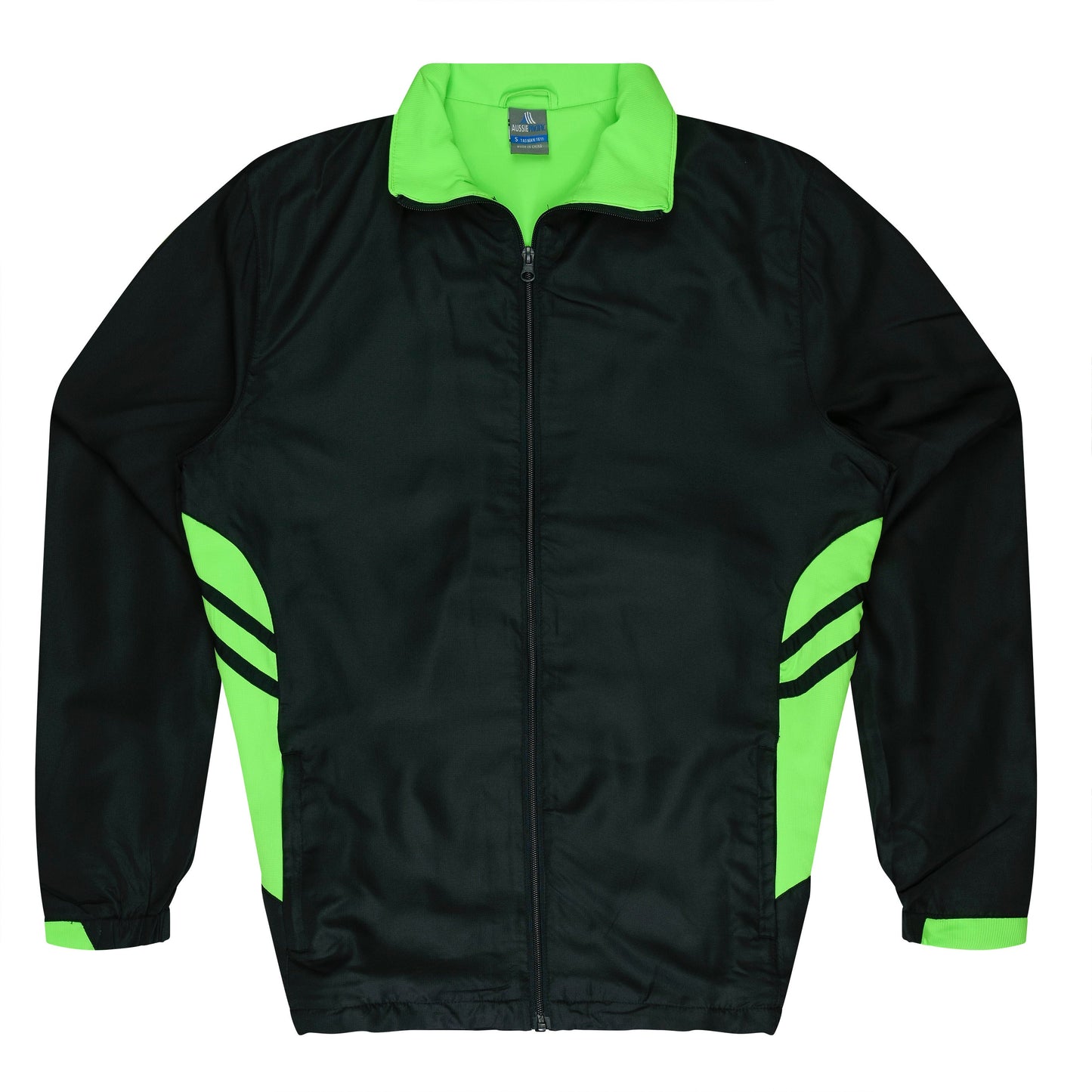 BLACK/NEON GREEN - Tasman Kids Tracktops