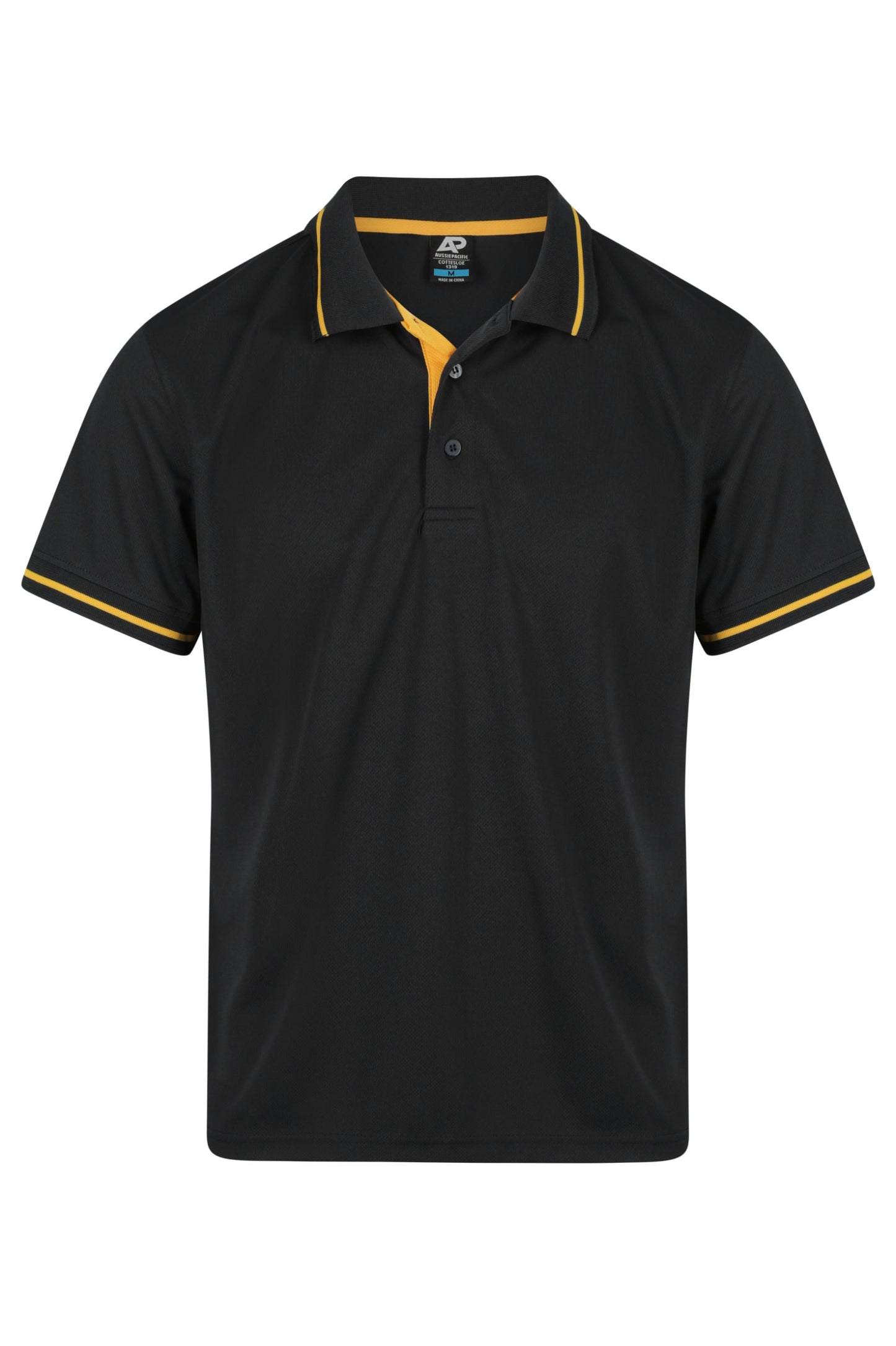 BLACK/GOLD - Cottesloe Mens Polos