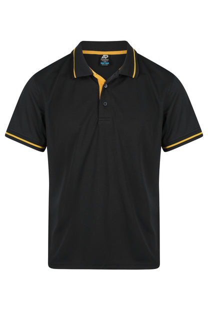 BLACK/GOLD - Cottesloe Mens Polos