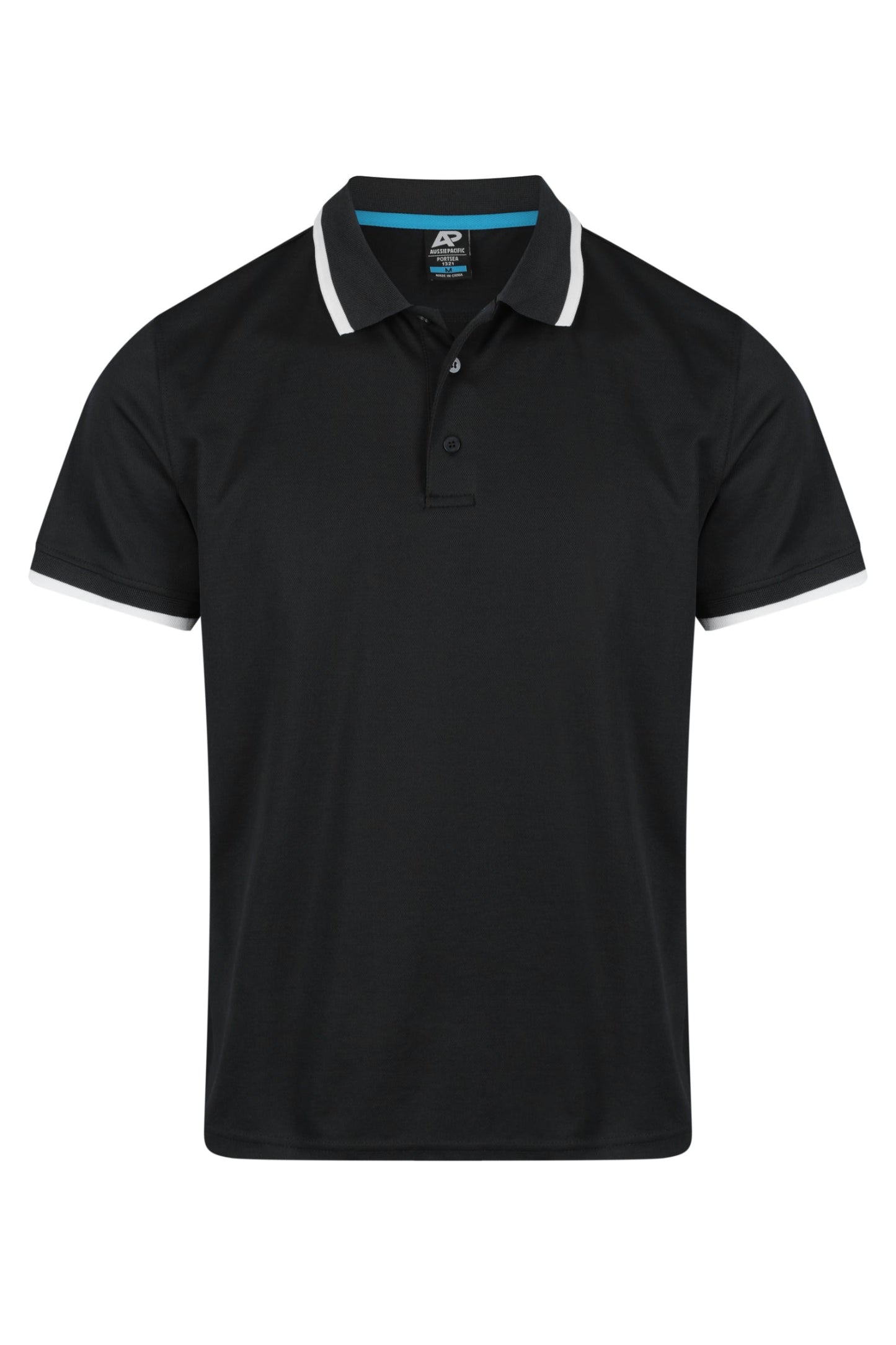 BLACK/WHITE - Portsea Mens Polos