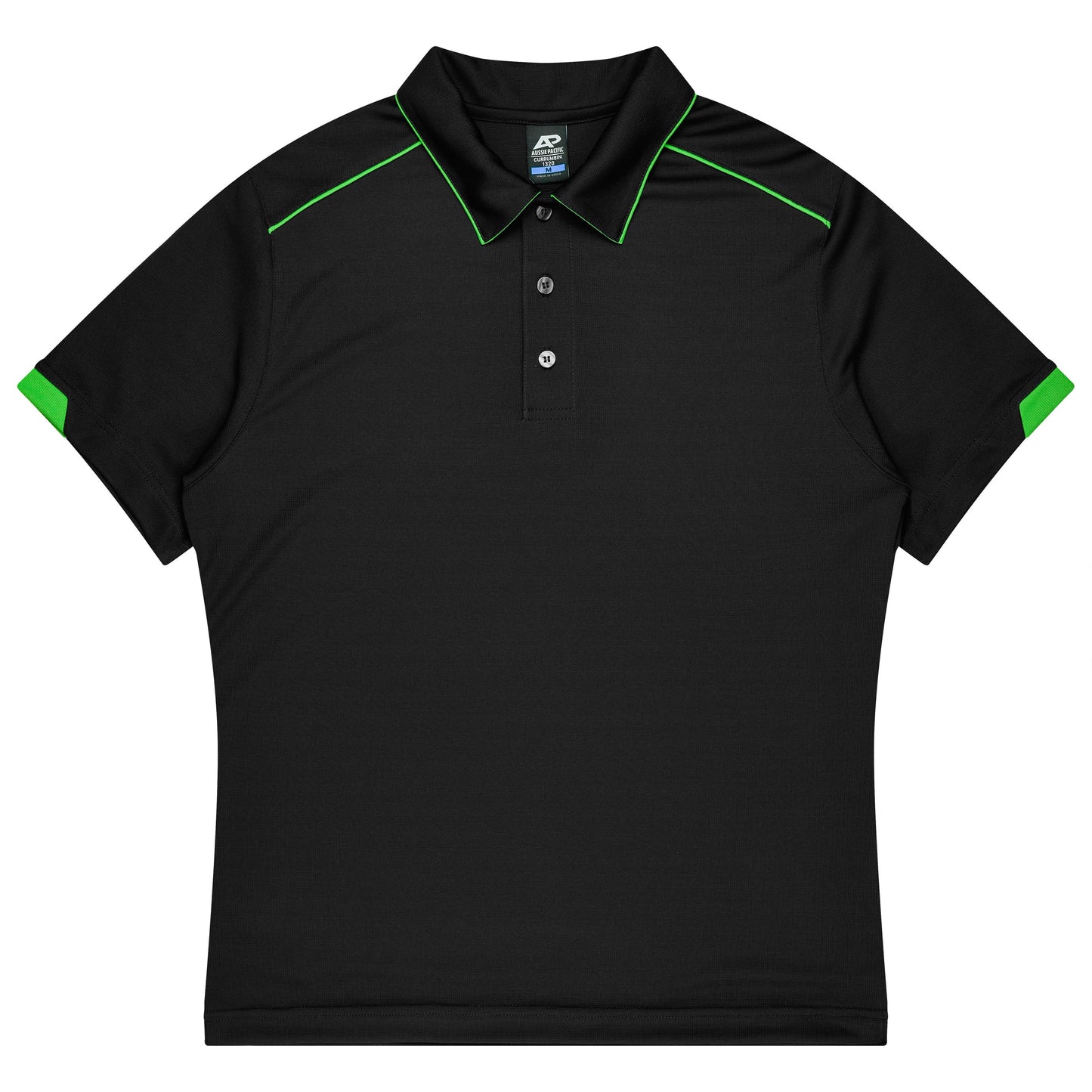 BLACK/KAWA GREEN - Currumbin Kids Polos