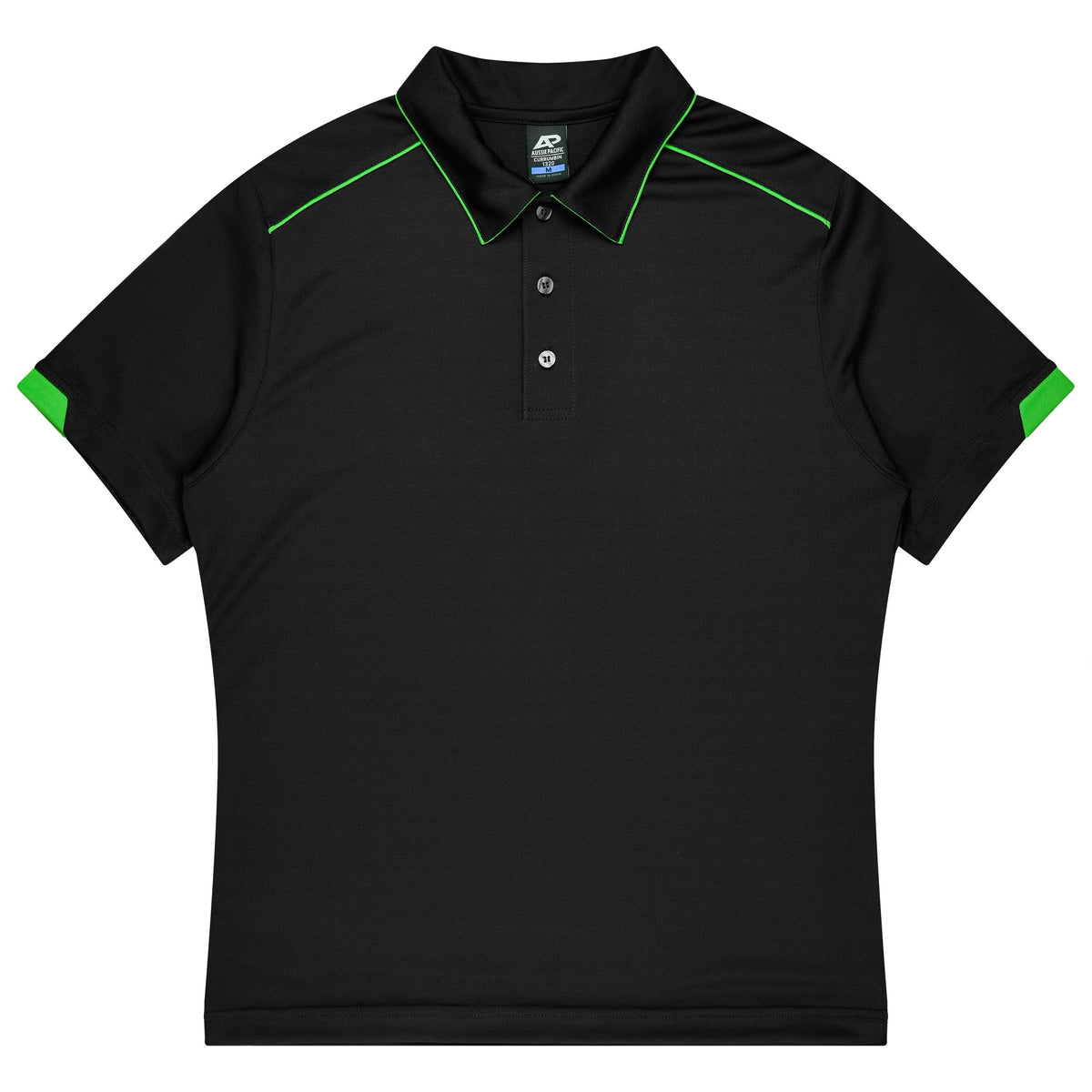 BLACK/KAWA GREEN - Currumbin Kids Polos