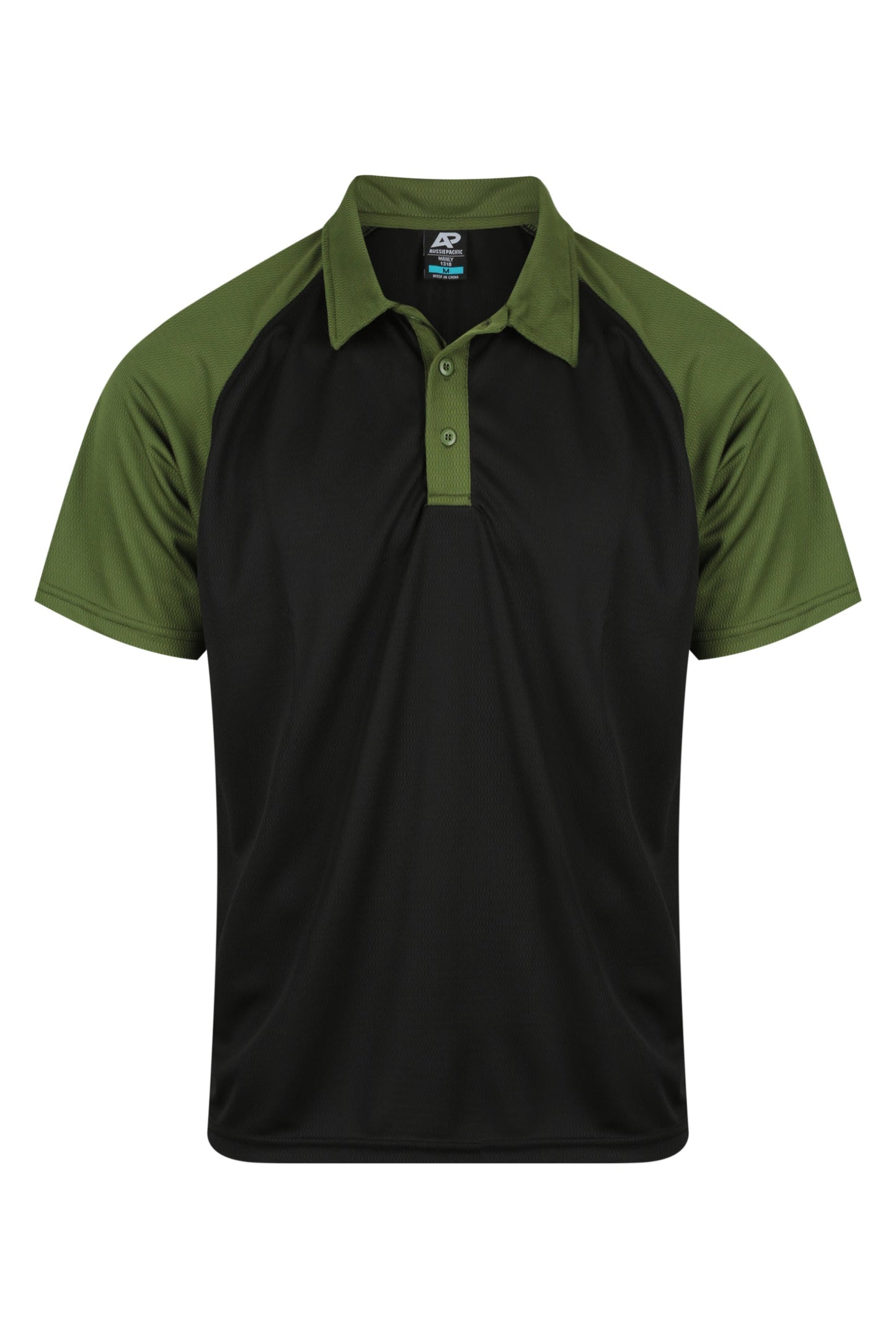 BLACK/ARMY GREEN - Manly Mens Polos
