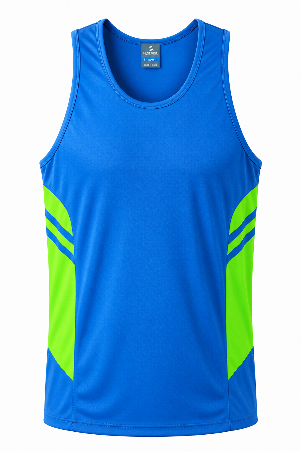 CYAN/NEON GREEN - Tasman Mens Singlets