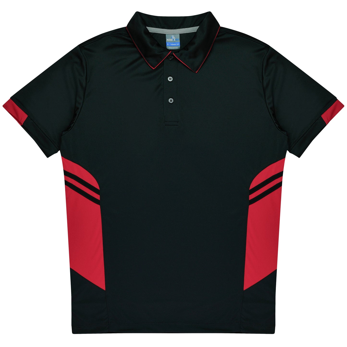 BLACK/RED - Tasman Kids Polos