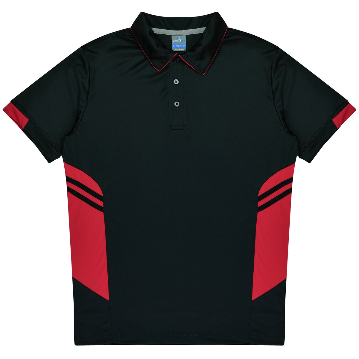 BLACK/RED - Tasman Kids Polos
