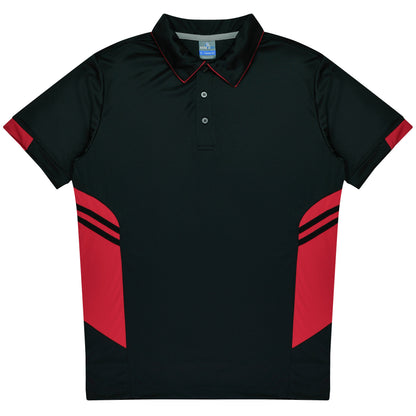 BLACK/RED - Tasman Kids Polos